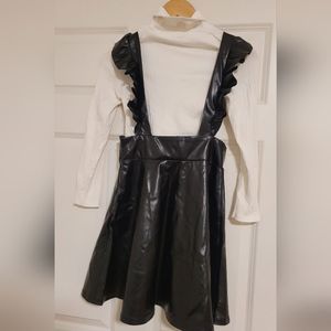 Girls SHEIN faux leather dress and shirt size 11-12.